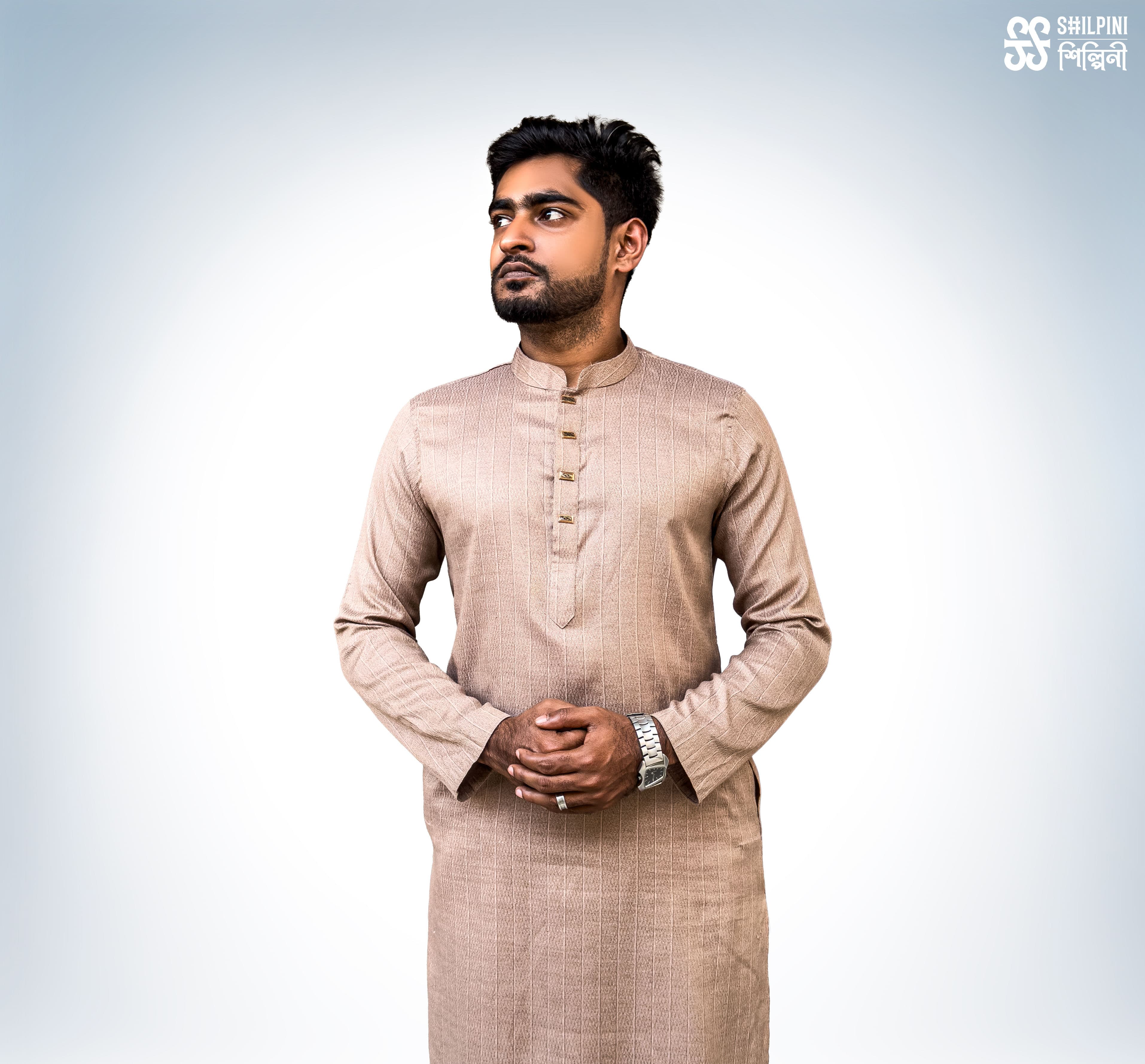 Shilpini Premium Indian Cotton Beige Panjabi